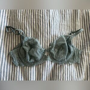 Calvin Klein Lace Underwire Bra in Sage Green